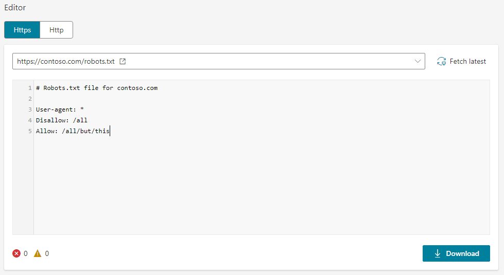 Bing редактор валидатор robots.txt